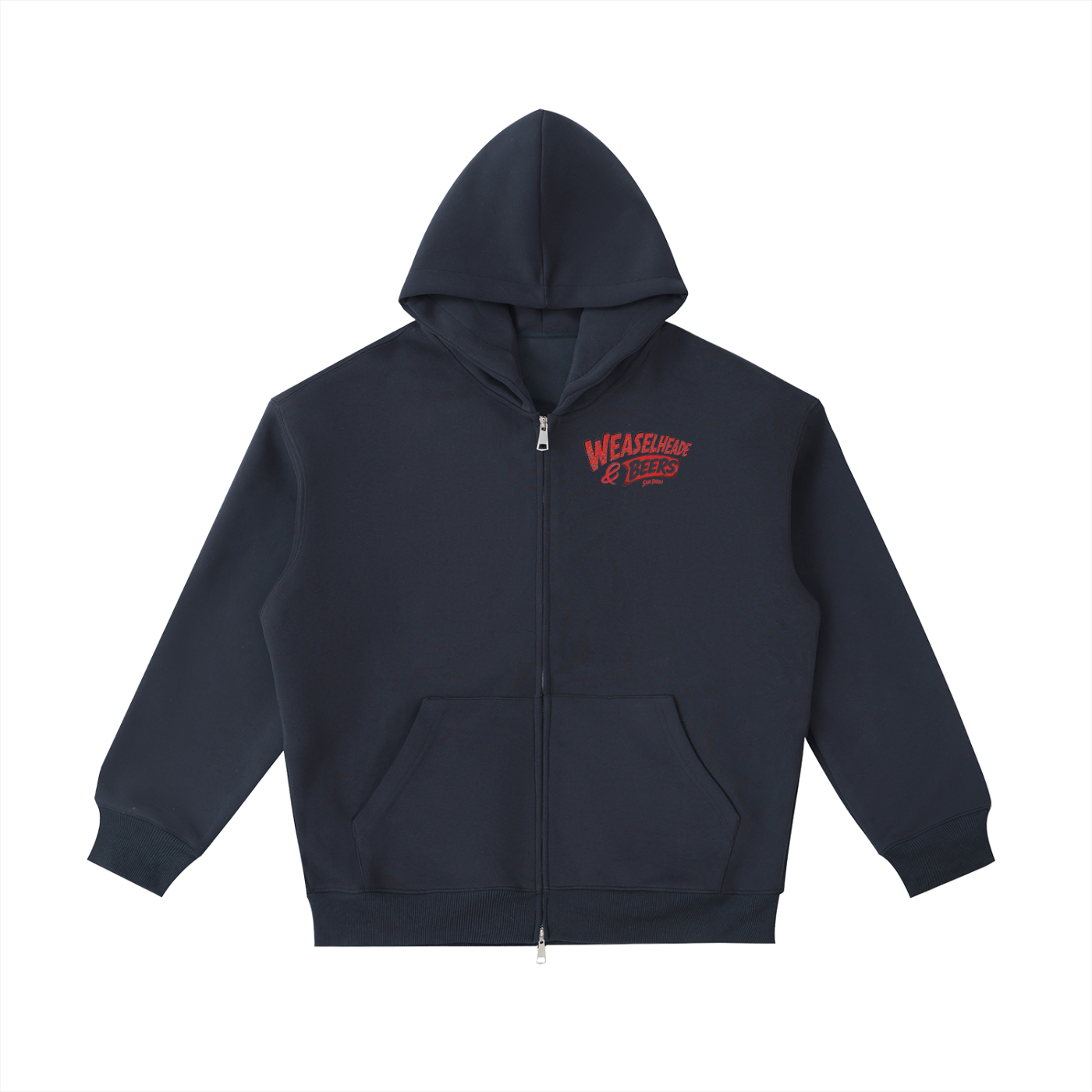 'Weaselheade & Beers' Heavyweight Pocket Hoodie