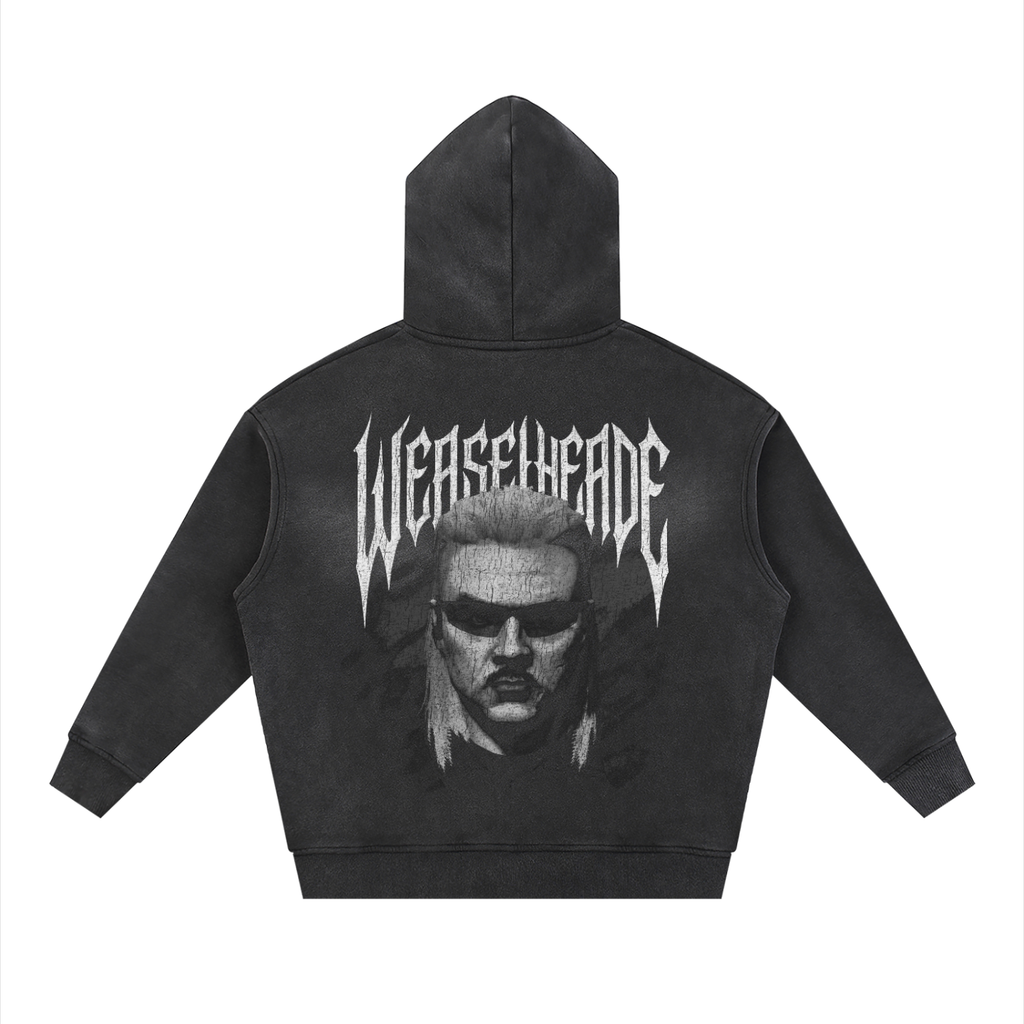 'Weaselheade Mugshot' Two-way Zipper Boxy Fleece Hoodie