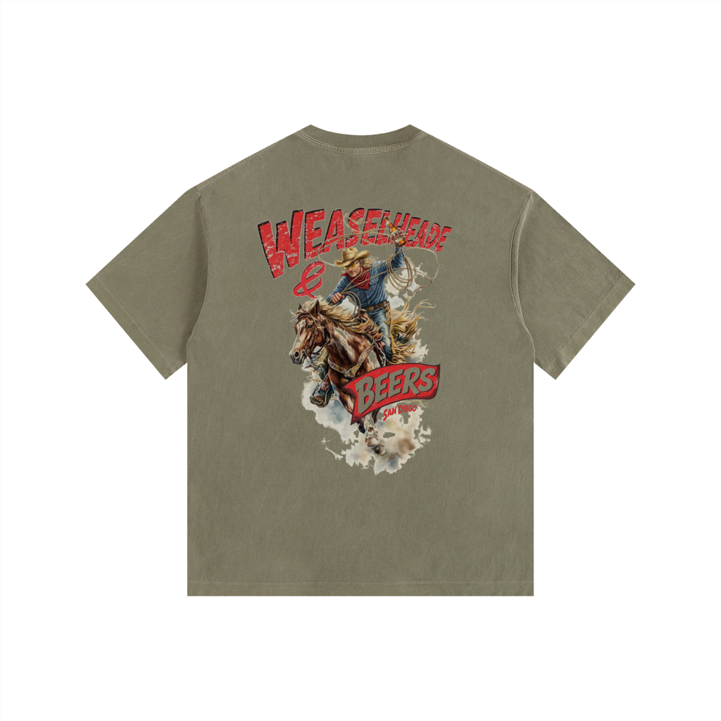 'Weaslheade & Beers' Oversized Cotton T-Shirt