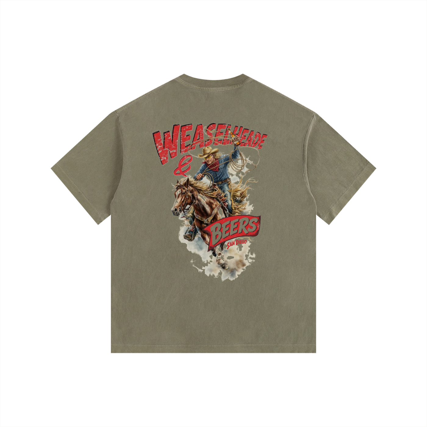 'Weaslheade & Beers' Oversized Cotton T-Shirt