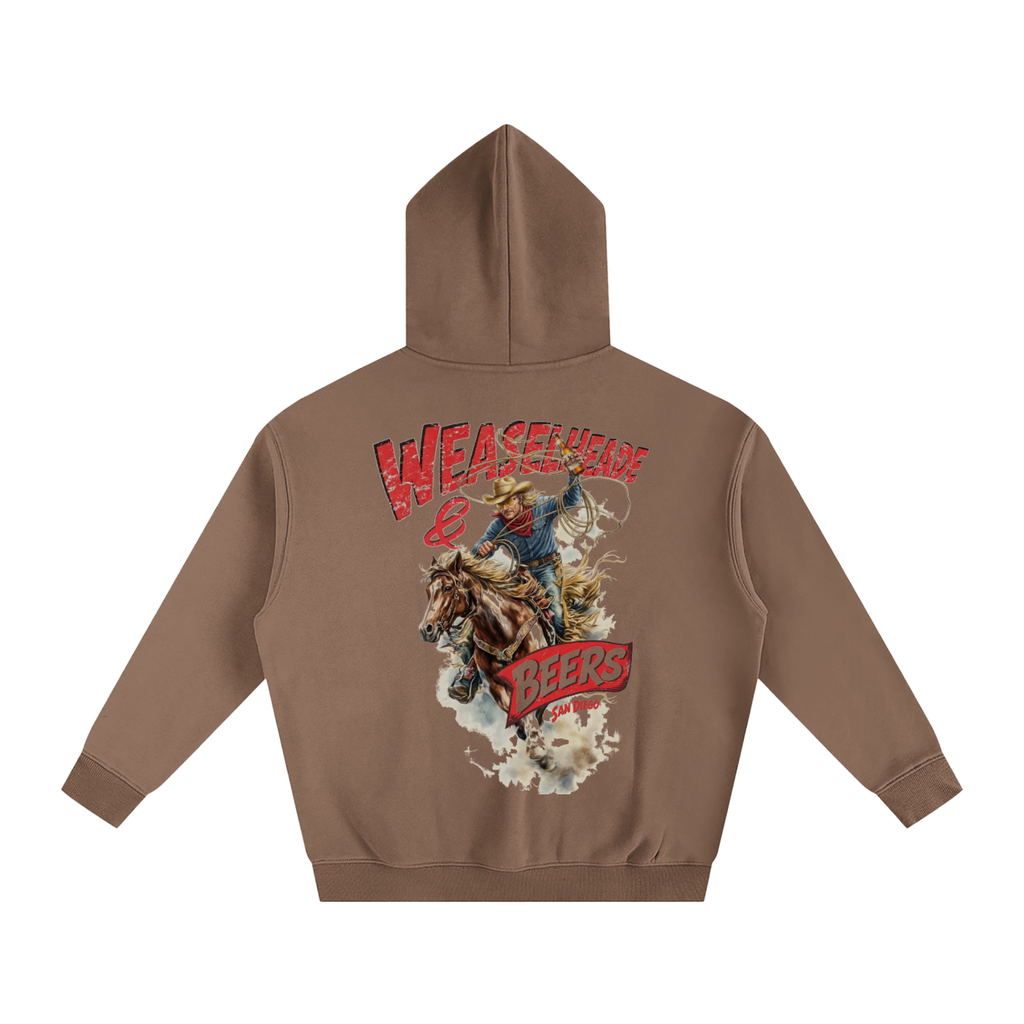 'Weaselheade & Beers' Oversize Fleeced Hoodie
