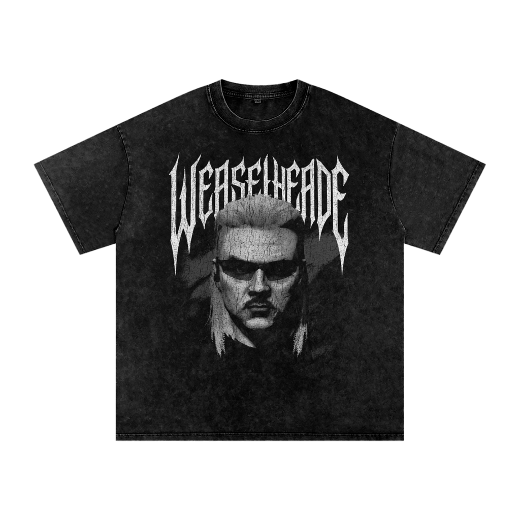 'Weaselheade Mugshot' Washed Oversized Cotton T-Shirt