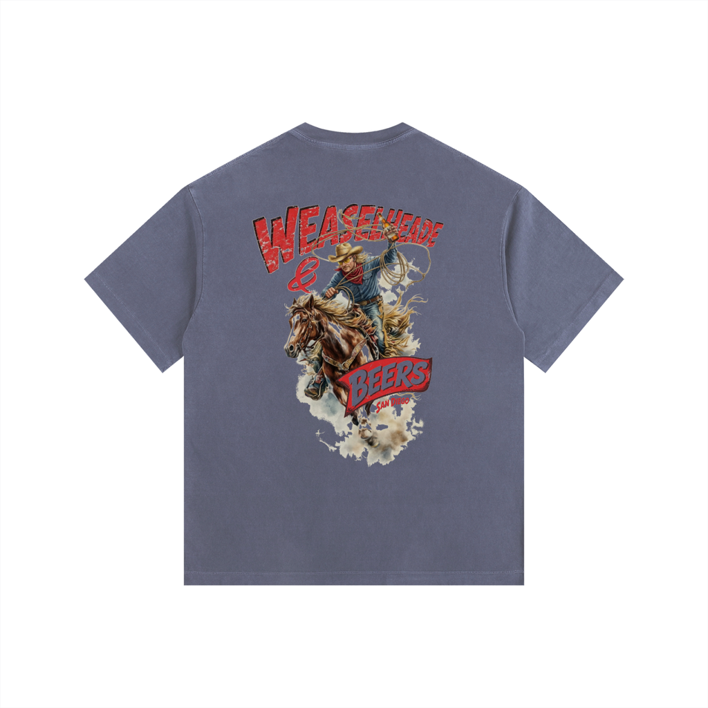 'Weaslheade & Beers' Oversized Cotton T-Shirt