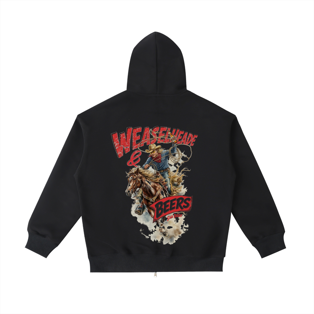'Weaselheade & Beers' Heavyweight Pocket Hoodie