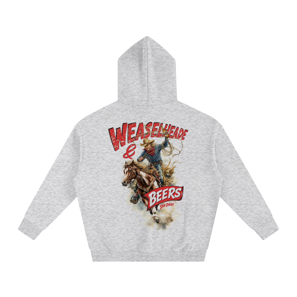 'Weaselheade & Beers' Oversize Fleeced Hoodie