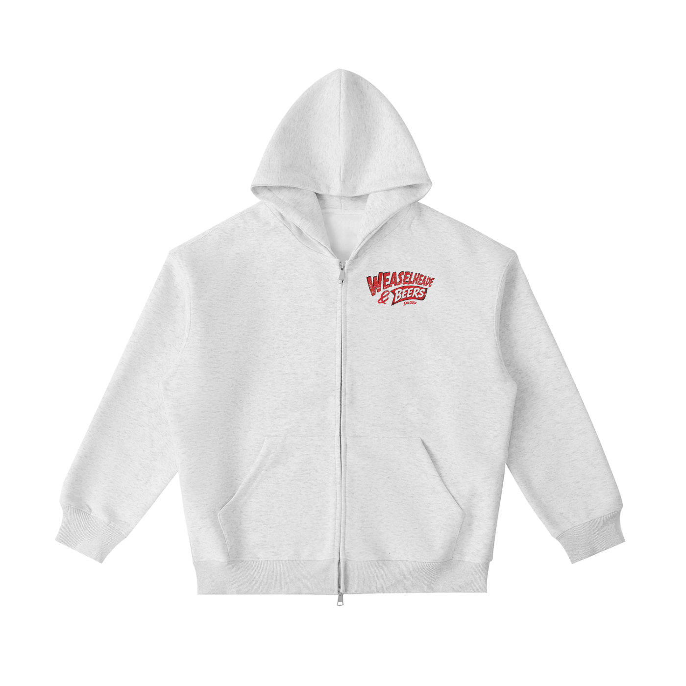 'Weaselheade & Beers' Heavyweight Pocket Hoodie