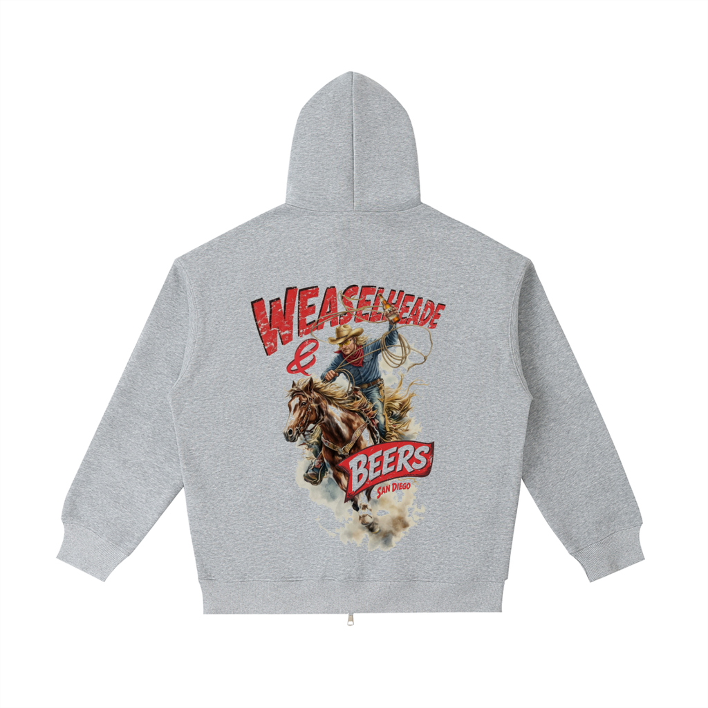 'Weaselheade & Beers' Heavyweight Pocket Hoodie