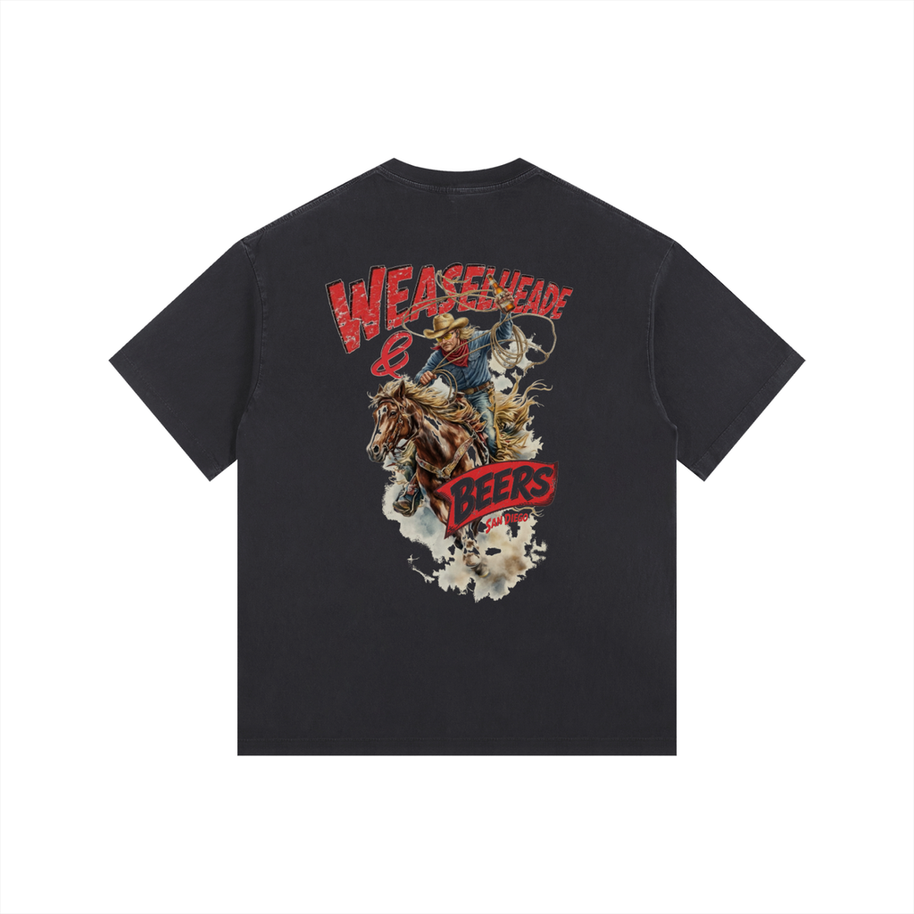 'Weaslheade & Beers' Oversized Cotton T-Shirt