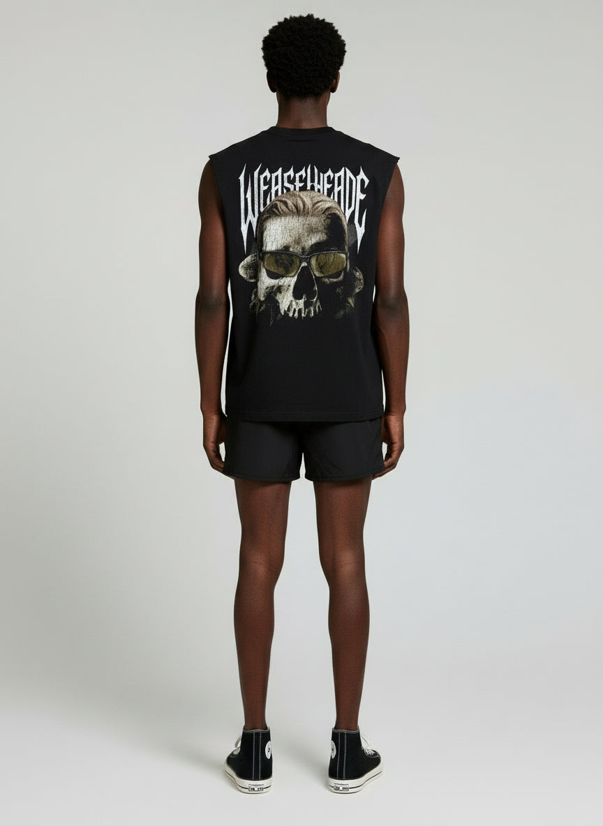 'The Skull of Weaselheade' Raw Edge Cotton Tank Top