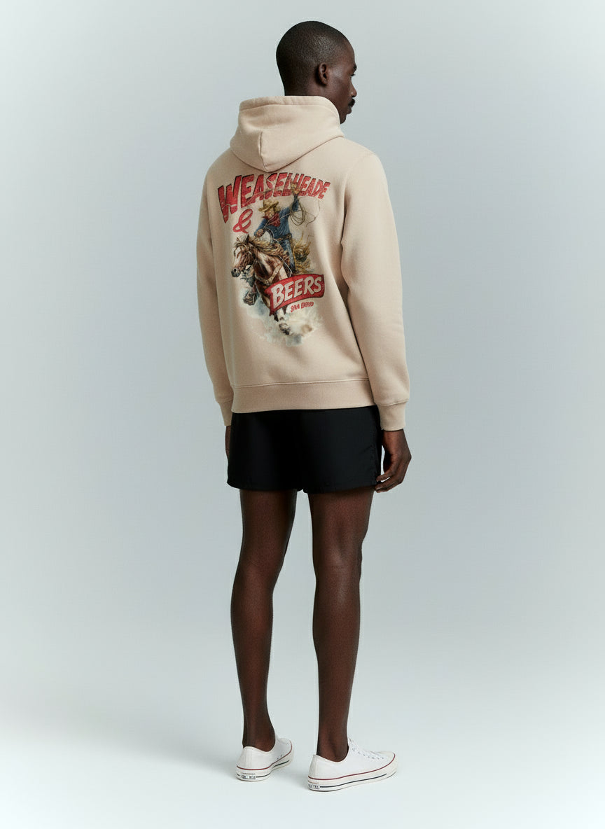 'Weaselheade & Beers' Oversize Fleeced Hoodie