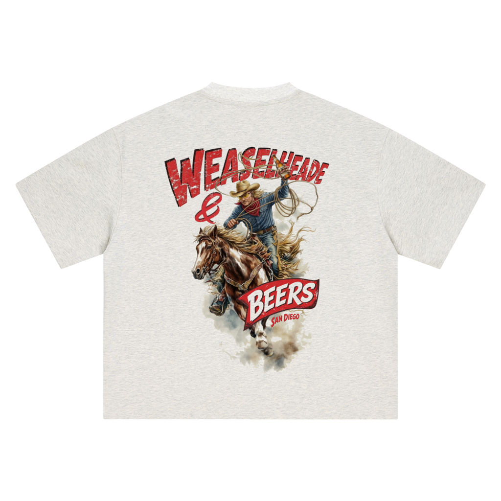 'Weaselheade & Beers' Boxy Oversized T-Shirt