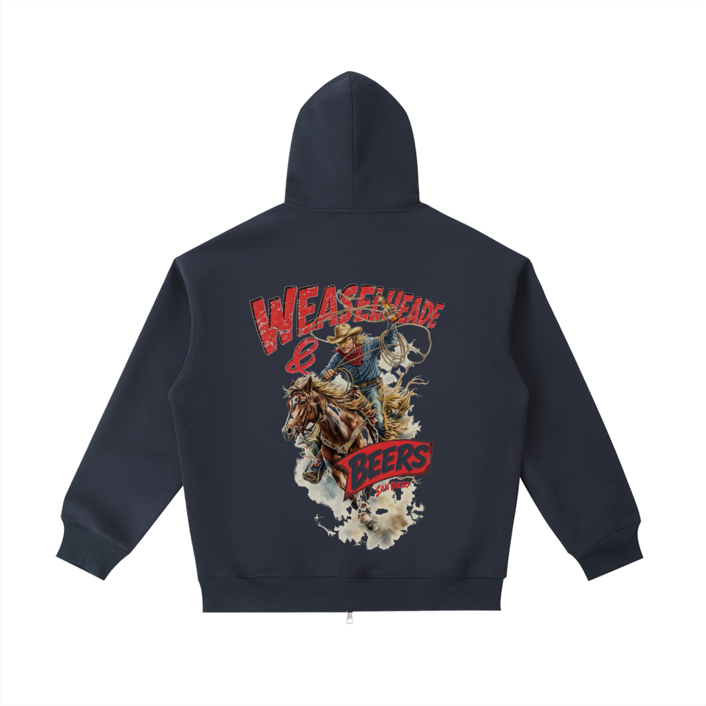 'Weaselheade & Beers' Heavyweight Pocket Hoodie