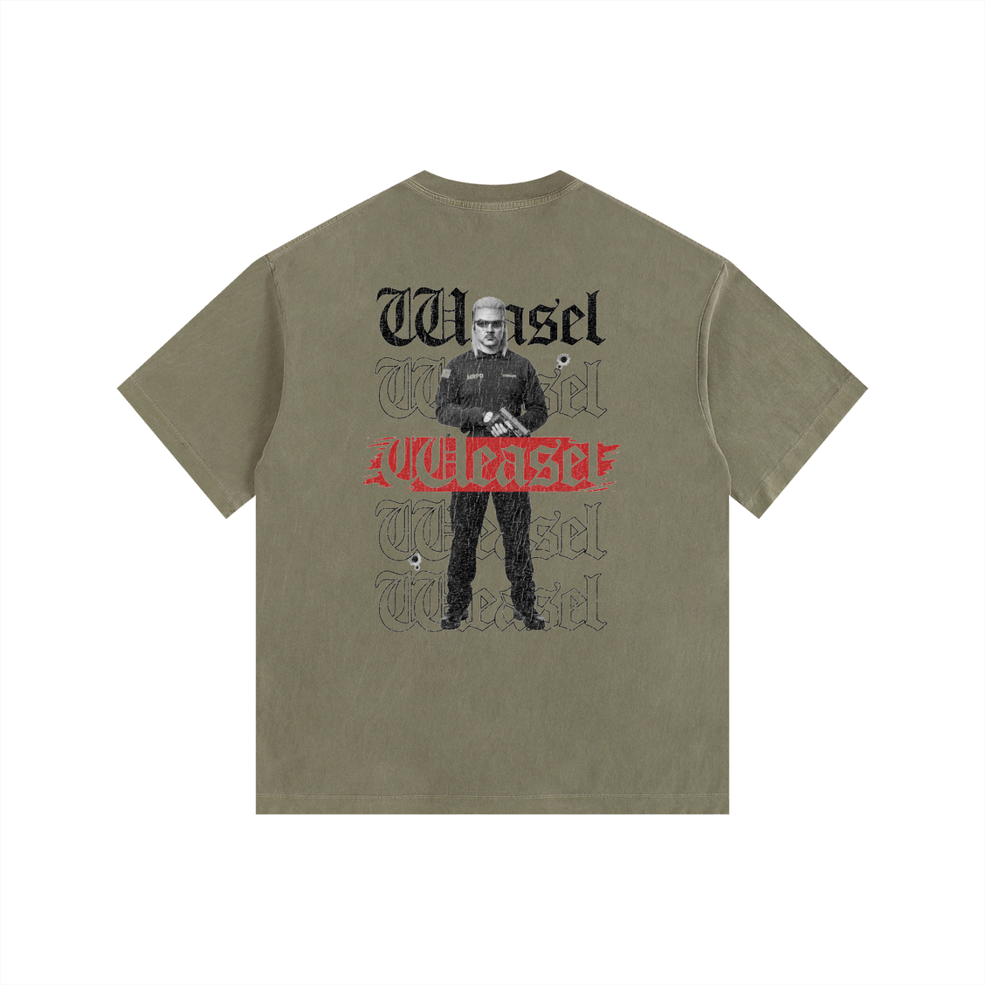 'The Weasel' Vintage Washed Oversized Cotton T-Shirt