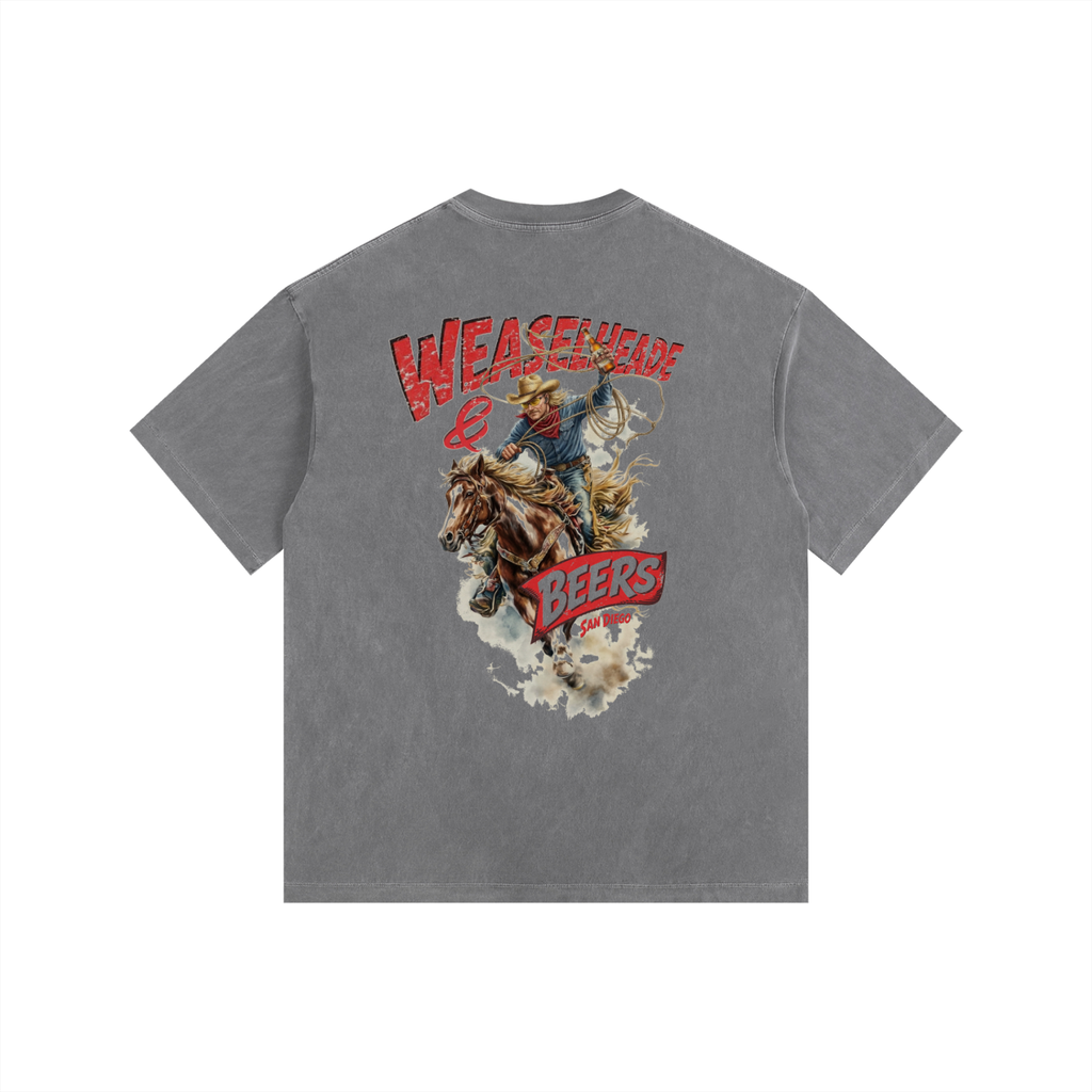 'Weaslheade & Beers' Oversized Cotton T-Shirt