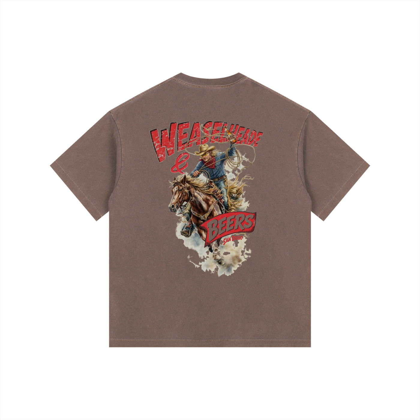 'Weaslheade & Beers' Oversized Cotton T-Shirt