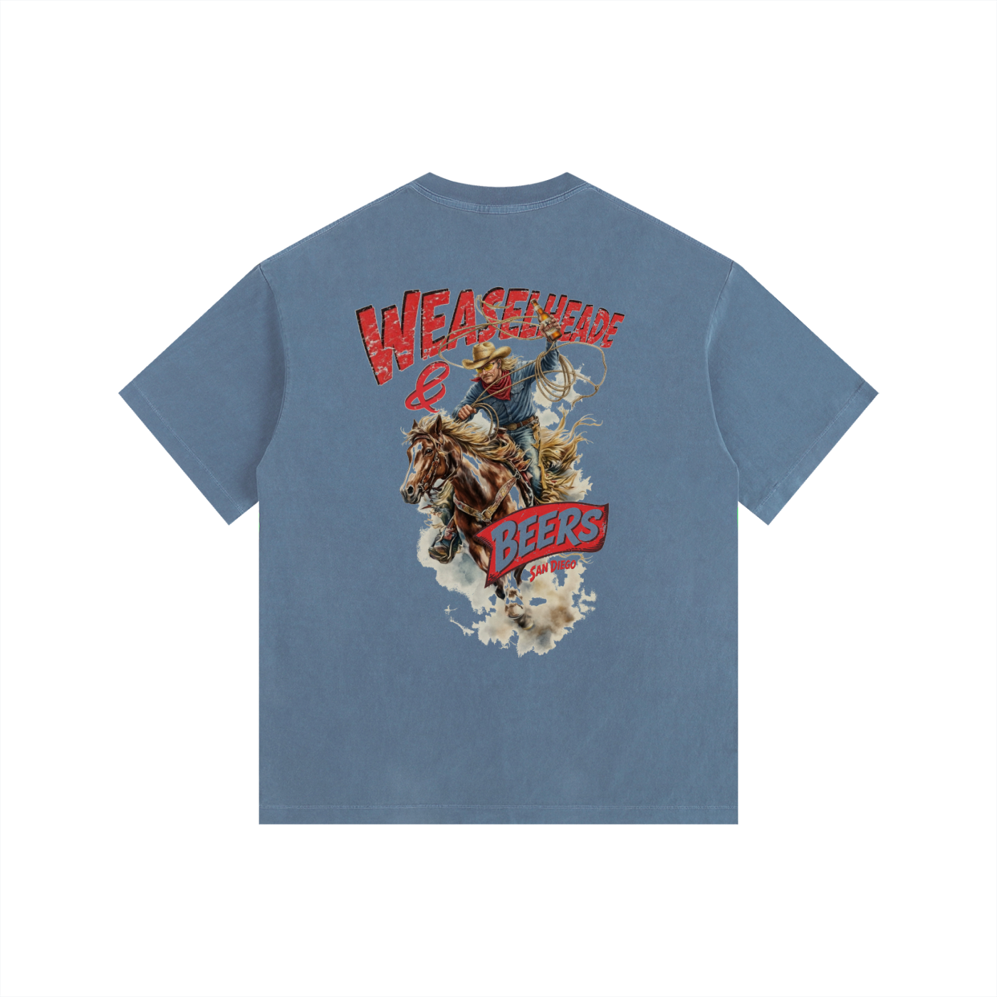 'Weaslheade & Beers' Oversized Cotton T-Shirt